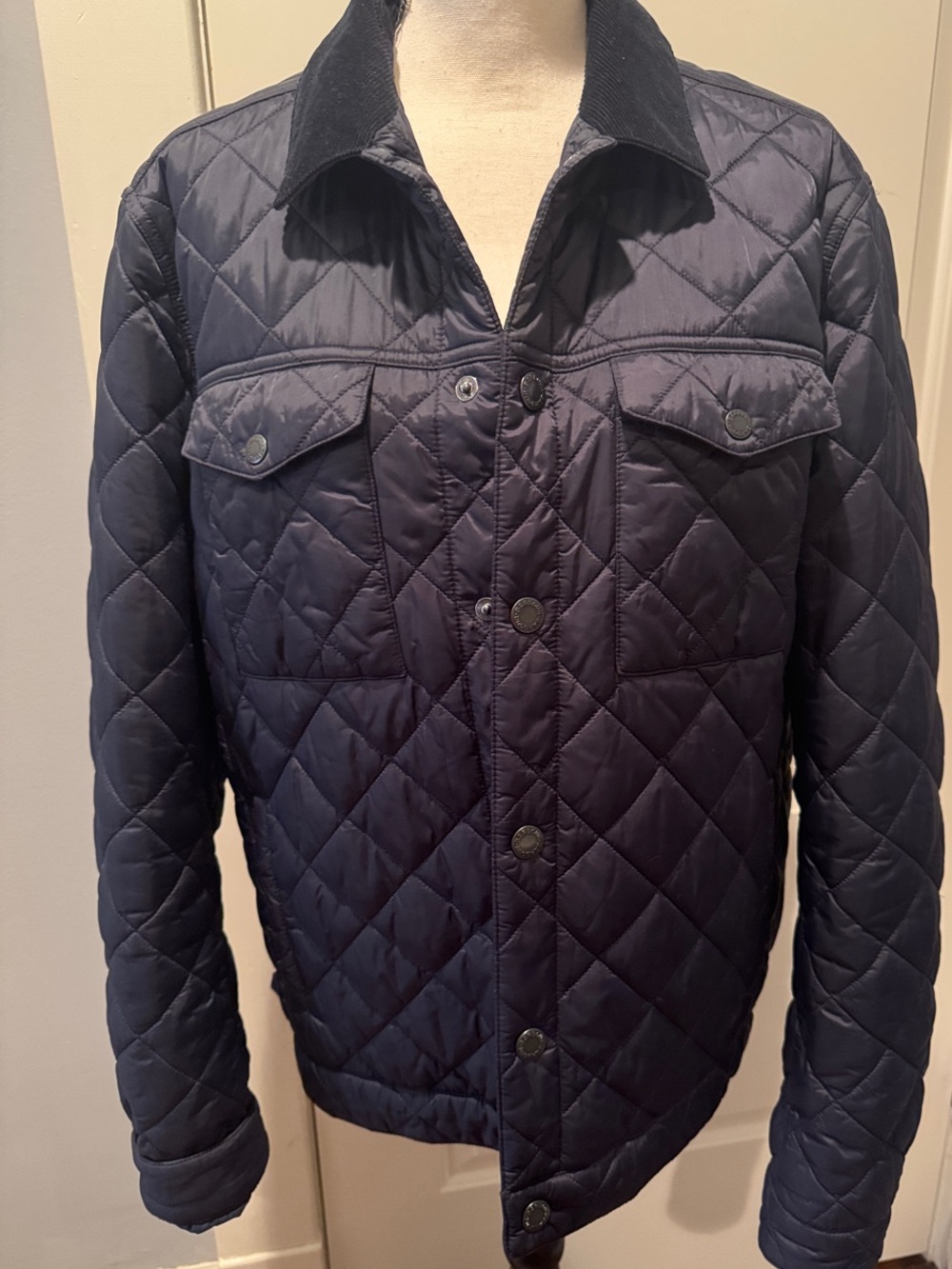 Barbour Navy Quilted Lightweight Shirt Jacket